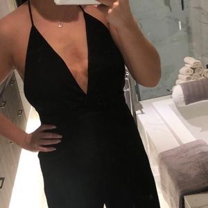 Sexy backless Black jumpsuits